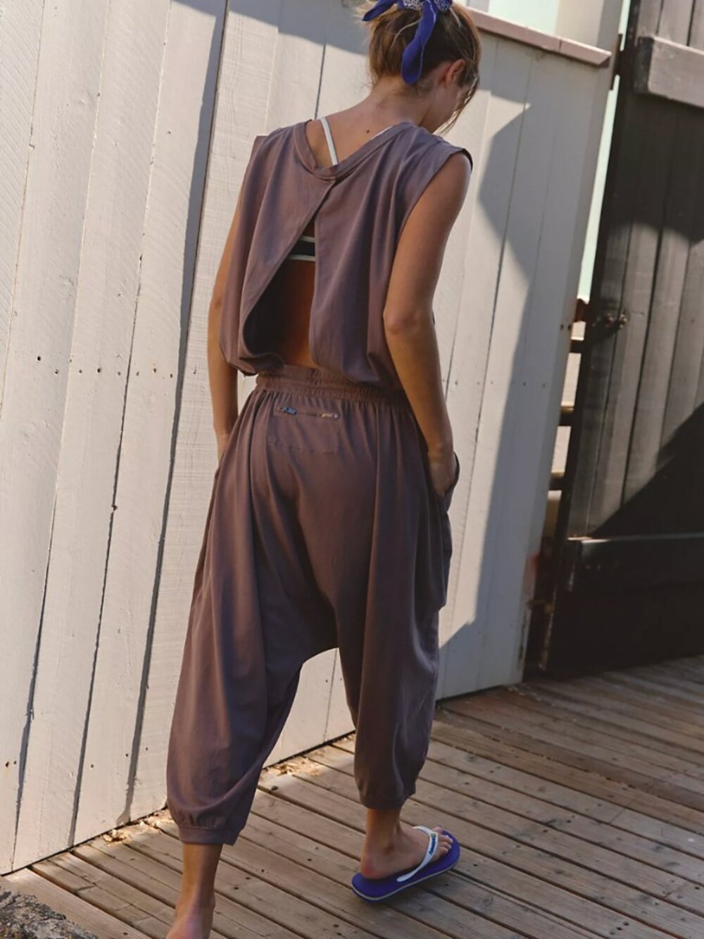 FP Movement Hot Shot Harem Onesie in Driftwood Medium